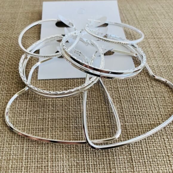 Earrings Silver color deco Design Hoop Trendy Deco 3 Earrings set pinup chicano - Picture 9 of 14